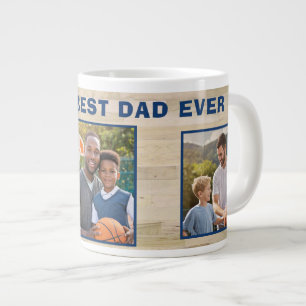Beste Papa Ooit Houten 3 Foto Collage Vader Extra Grote Beker
