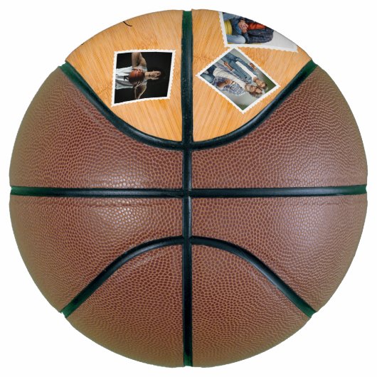 Beste papa ooit houten Vaderdag familie foto Basketbal (Rechts)