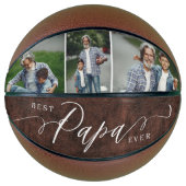 Beste papa ooit leren vaders dag fotocollage basketbal (Voorkant)