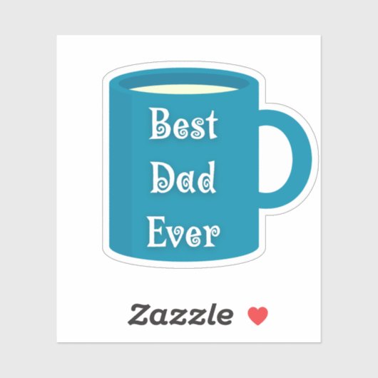 Beste papa ooit, leuk script Vaders Day Coffee mok Sticker (Vel)