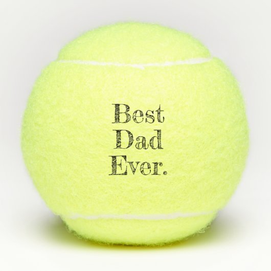 Beste papa ooit met de hand getekend typografie tennisballen (Voorkant)