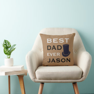 Beste papa ooit met Top Hat High Pet T-shirt Kussen
