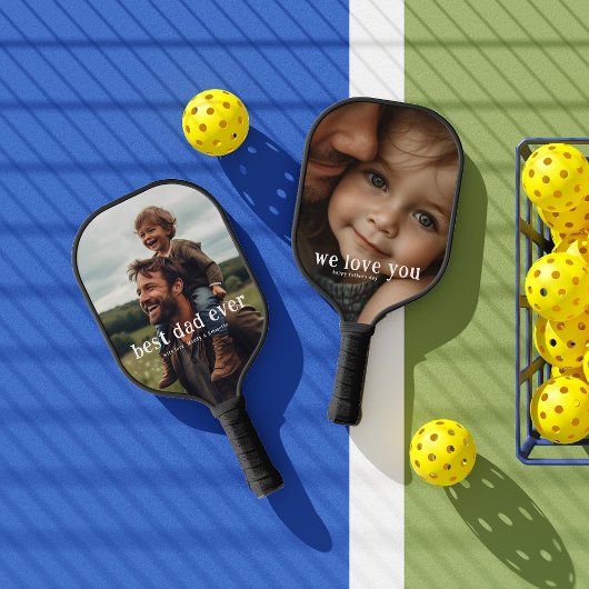 Beste papa ooit | Modern 2 foto Pickleball Paddle