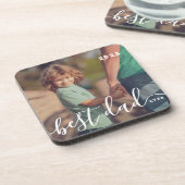 Beste papa ooit Modern Eenvoudig Speels Script Fot Bier Onderzetter (Linkerzijde)