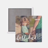 Beste papa ooit Modern Eenvoudig Speels Script Fot Magneet (Voorkant / Achterkant)