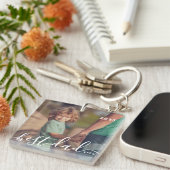 Beste papa ooit Modern Eenvoudig Speels Script Fot Sleutelhanger (Voorkant Rechts)