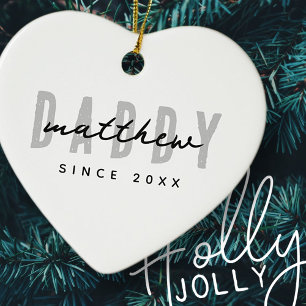 Beste papa ooit Modern Elegant Eenvoudige Vaderdag Keramisch Ornament