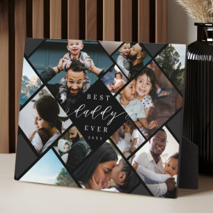 Beste papa ooit modern fotocollage cadeau aandenke fotoplaat