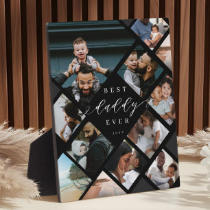 Beste papa ooit modern fotocollage cadeau aandenke fotoplaat