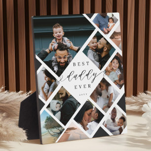 Beste papa ooit modern fotocollage cadeau aandenke fotoplaat