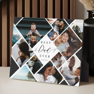 Beste papa ooit modern fotocollage cadeau aandenke fotoplaat