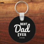 Beste papa ooit modern zwart wit gepersonaliseerd sleutelhanger (Achterkant)
