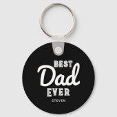 Beste papa ooit modern zwart wit gepersonaliseerd sleutelhanger (Achterkant)
