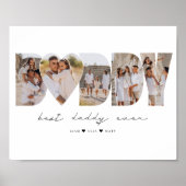 Beste papa ooit moderne fotocollage Vaderdag Poster (Voorkant)