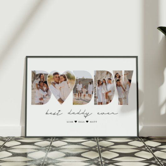 Beste papa ooit moderne fotocollage Vaderdag Poster