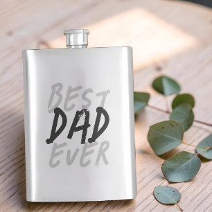 Beste papa ooit moderne zwarte en grijze grunge flacon