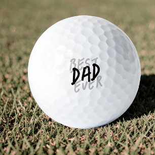 Beste papa ooit moderne zwarte en grijze grunge golfballen