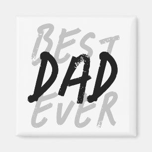 Beste papa ooit moderne zwarte en grijze grunge magneet