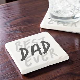Beste papa ooit moderne zwarte en grijze grunge stenen onderzetter