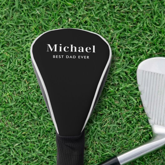 Beste papa ooit Monogram Zwart Golfheadcover