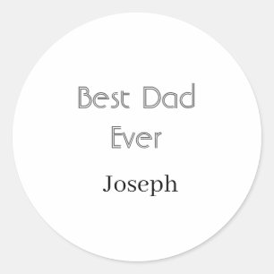 Beste papa ooit naam eenvoudig minimale vaderdag n ronde sticker