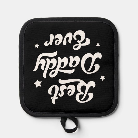 Beste papa ooit pap vaderdag zwart wit pannenlap (Voorkant)