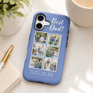 Beste papa ooit Periwinkle blauw 6 foto collage