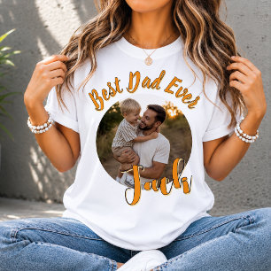 Beste papa ooit Persoonlijk foto Vaderdag Tri-Blend Shirt