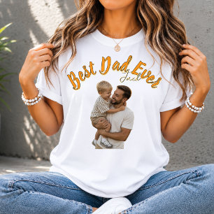 Beste papa ooit Persoonlijk foto Vaderdag Tri-Blend Shirt