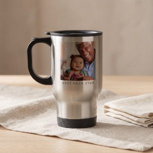 Beste Papa Ooit Persoonlijke Foto Kerst Eenvoudig Reisbeker