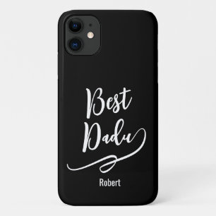 Beste papa ooit Persoonlijke naam elegant zwart iPhone 11 Hoesje