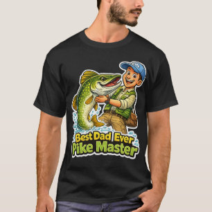 Beste papa ooit Pike Master grappige visvangst car T-shirt