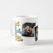 Beste papa ooit Retro | 2 Foto | Vaderdag Koffiemok (Voorkant links)