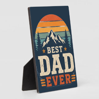 Beste Papa Ooit Retro Berg Plaque Bord Fotoplaat