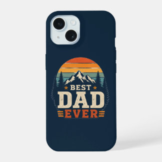 Beste papa ooit Retro berg telefoonhoesje iPhone 15 Hoesje