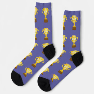 Beste papa ooit Retro Trophy Cup Cool Vaderdag Sokken