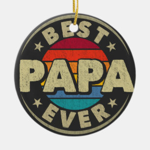 Beste papa ooit retro vader vaders dag keramisch ornament