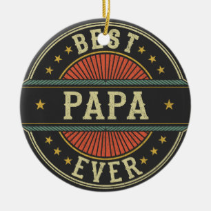 Beste papa ooit retro vader vaders dag keramisch ornament