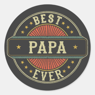 Beste papa ooit retro  vader vaders dag ronde sticker