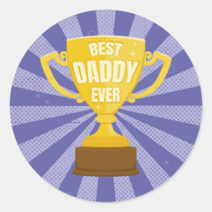 Beste papa ooit Retro Vaderdag Cool Trophy Cup Ronde Sticker
