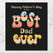 Beste papa ooit Retro Vaderdag Wijn Etiket (Enkel label)