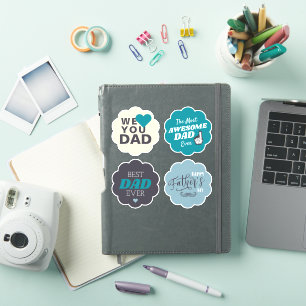 Beste papa ooit Retro vadersdagstickers Sticker