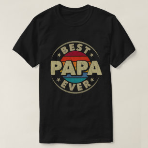 Beste Papa Ooit Retro Vintage Vader Vaderdag T-shirt