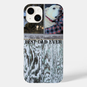 Beste papa ooit Rustic Distressed Wood Foto toevoe Case-Mate iPhone 14 Hoesje