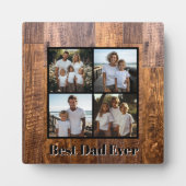 Beste papa ooit rustieke donkere houtnerf papa fotoplaat (Voorkant)