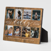 Beste papa ooit rustieke houtnerf fotocollage fotoplaat (Zijkant)