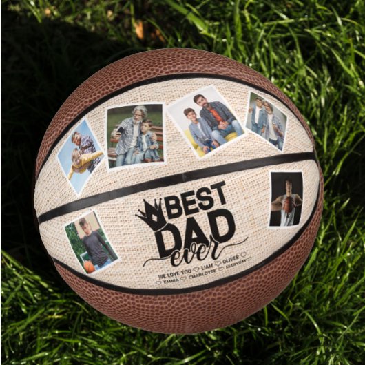 Beste papa ooit rustieke vaders dag foto collage basketbal