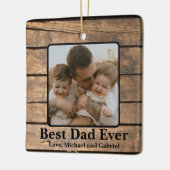 Beste papa ooit rustieke verontruste schuur hout p keramisch ornament (Links)