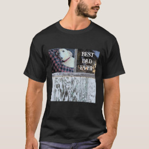 Beste papa ooit rustieke vervaagde houten foto toe t-shirt