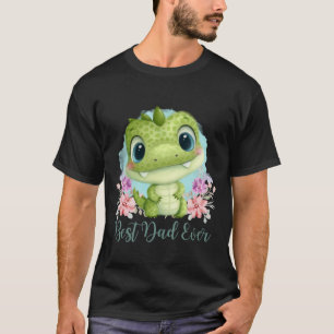 Beste papa ooit schattig groene dinosaurus thema t-shirt
